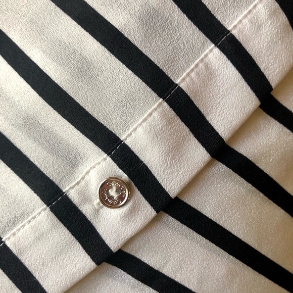 Calvin Klein blouse, black & white stripe - Picture 4 of 5